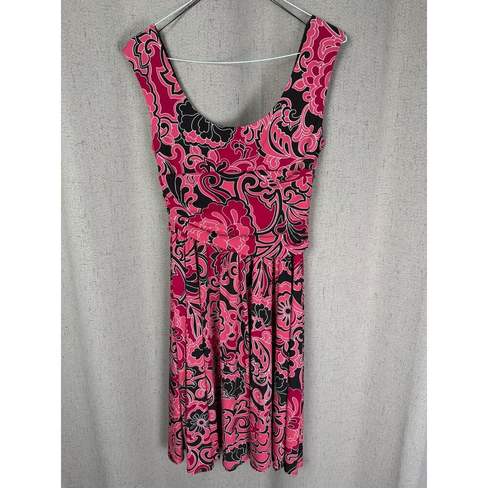 Maggy London Polyester Spandex Floral Ruffled Neck‎ Dress - Picture 6 of 6